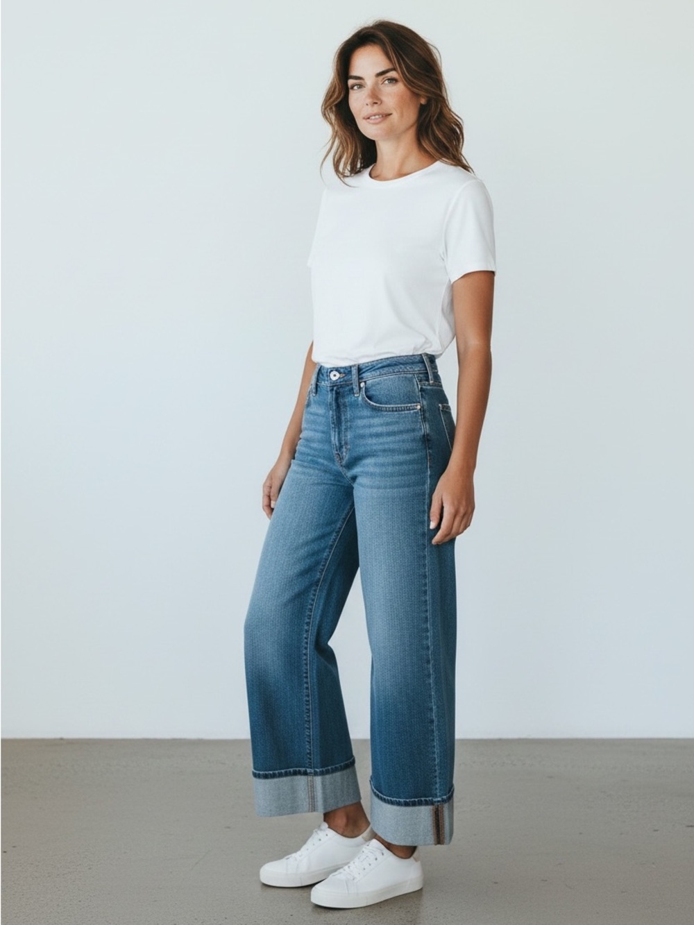 STS Blue High-Rise Wide Leg Jeans in Medium Blue